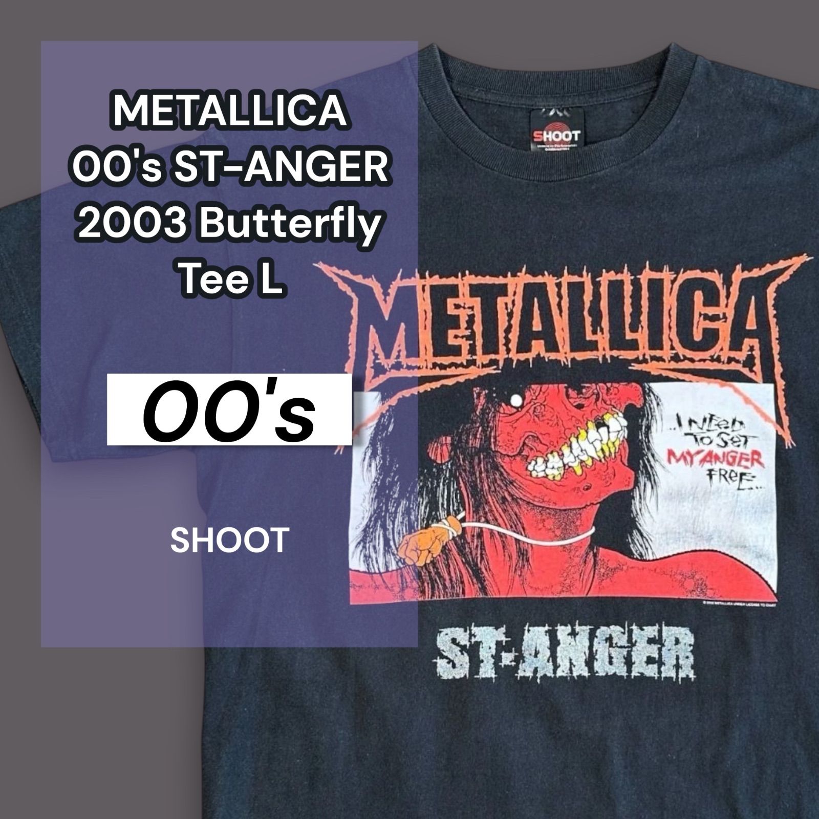 METALLICA 00's ST-ANGER 2003 Butterfly Tee L