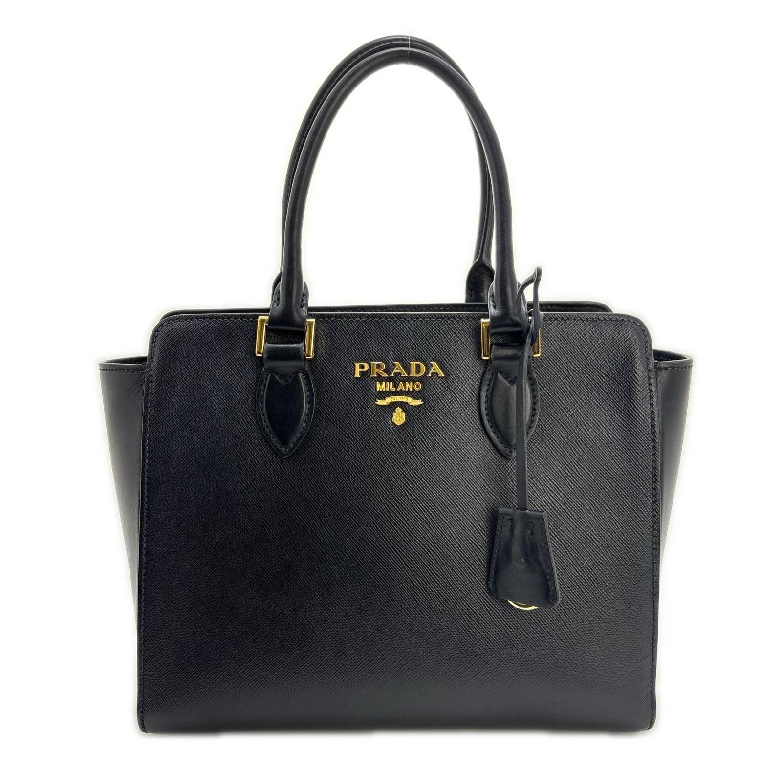 PRADA プラダ バッグ 2wayバッグ ブラック サフィアーノ 1BA113 レディース 2148104038333【中古】【200】
