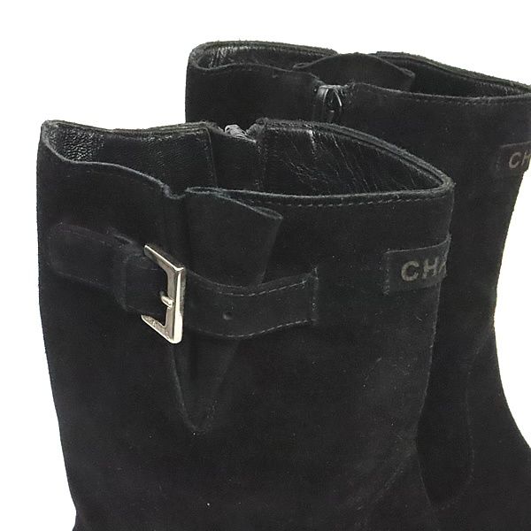広尾店】 美品 シャネル CHANEL スエードショートブーツ サイズ約24cm