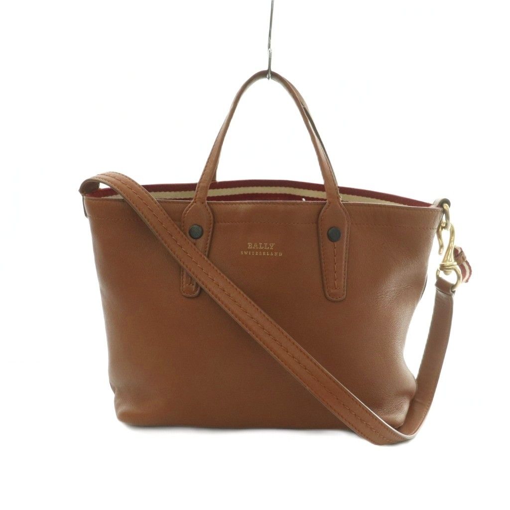 バリー BALLY 2WAY ハンドバッグ ショルダーバッグ レザー 茶 ブラウン /MI ■GY17