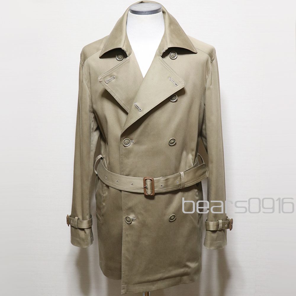 メンズビギ】トレンチコート メンズ L サンドベージュ MEN'S BIGI 日本