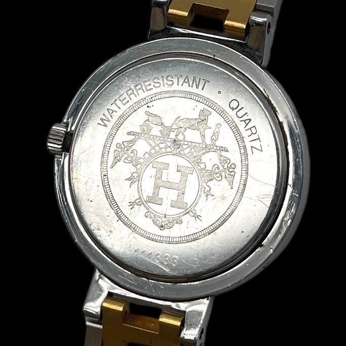 新品電池 稼働品 HERMES エルメス メンズ腕時計 クリッパー コンビ