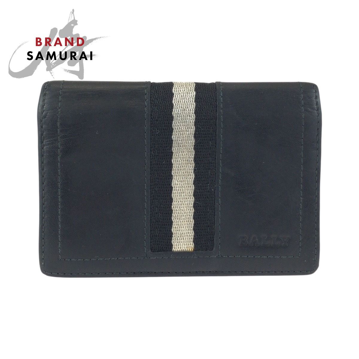 BALLY バリー トレインスポッティング ブラック ホワイト レザー カードケース 名刺入れ メンズ 603075【中古】