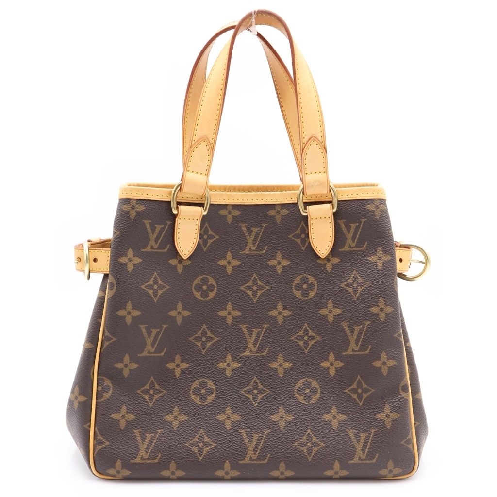 LOUIS VUITTON (ルイヴィトン) モノグラム バティニョール ハンドバッグ ミニトートバッグ ブラウン レザー×PVC M51156 ゴールド金具