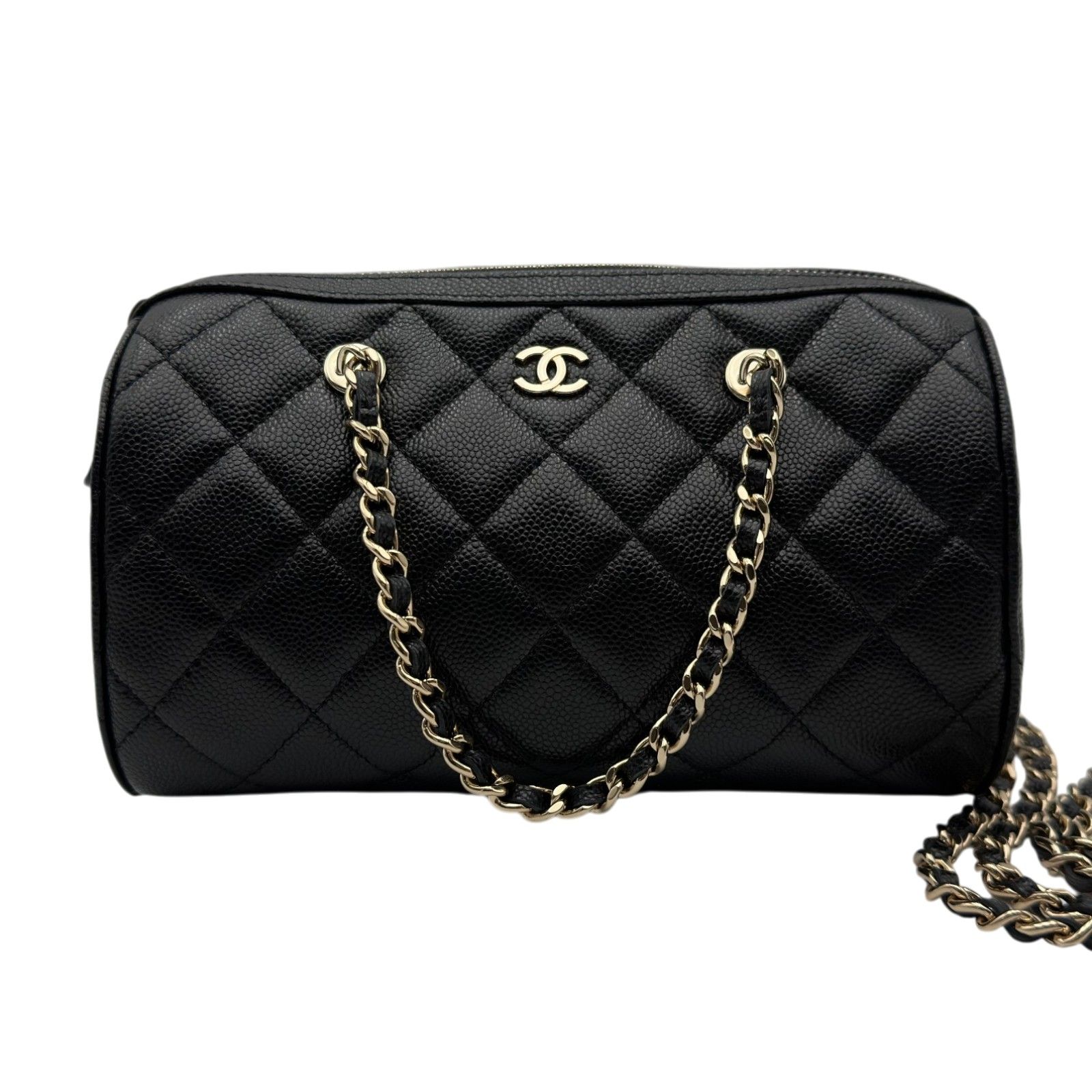 シャネル CHANEL マトラッセ ミニボストンバッグ AP4474 ブラック ゴールド金具 レディース ボストンバッグ