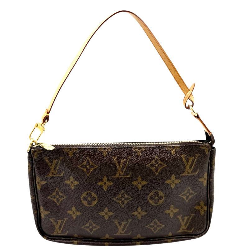 【中古】LOUIS VUITTON ルイヴィトン モノグラム ポシェット アクセソワール M51980 VI0012 ポーチ ミニバッグ ハンドバッグ 鞄 肩掛け ブラウン PVC レザー レディース 女性用 人気 お洒落 アクセサリーポーチ