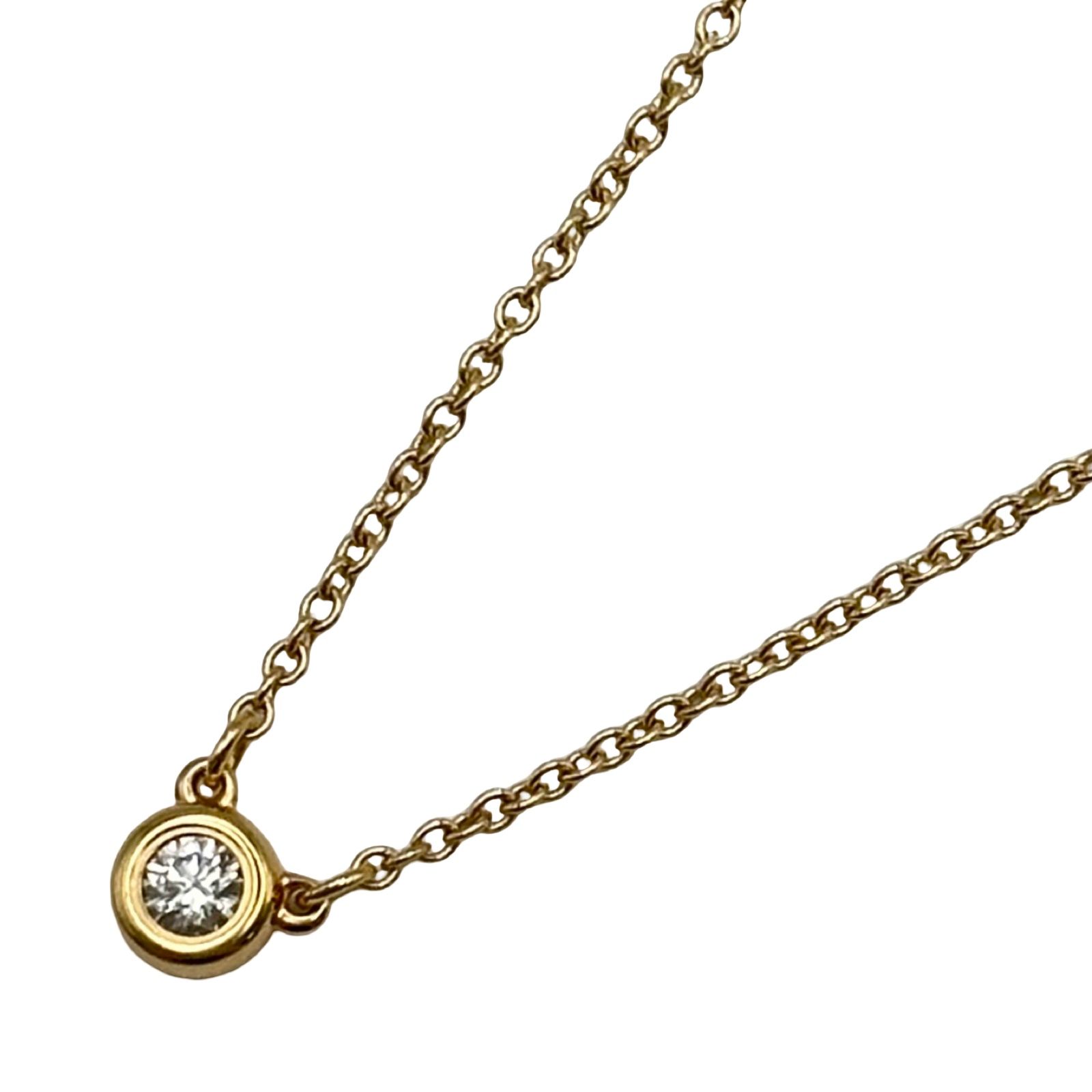 ティファニー TIFFANY&CO バイザヤードネックレス ピンクゴールド Au750 ダイヤモンド ジュエリー