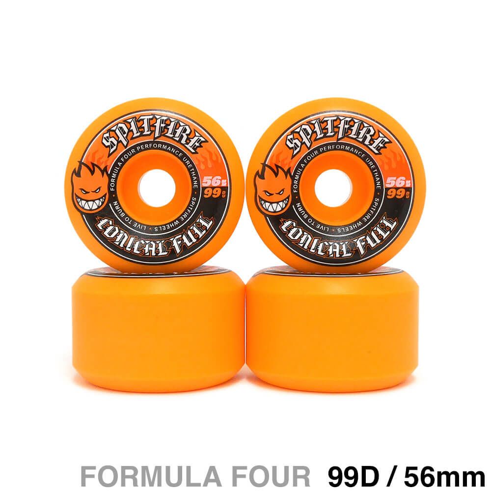 SPITFIRE WHEEL スピットファイヤー ウィール FORMULA FOUR（F4）99D CONICAL FULL オレンジ 56mm　スケートボード スケボー