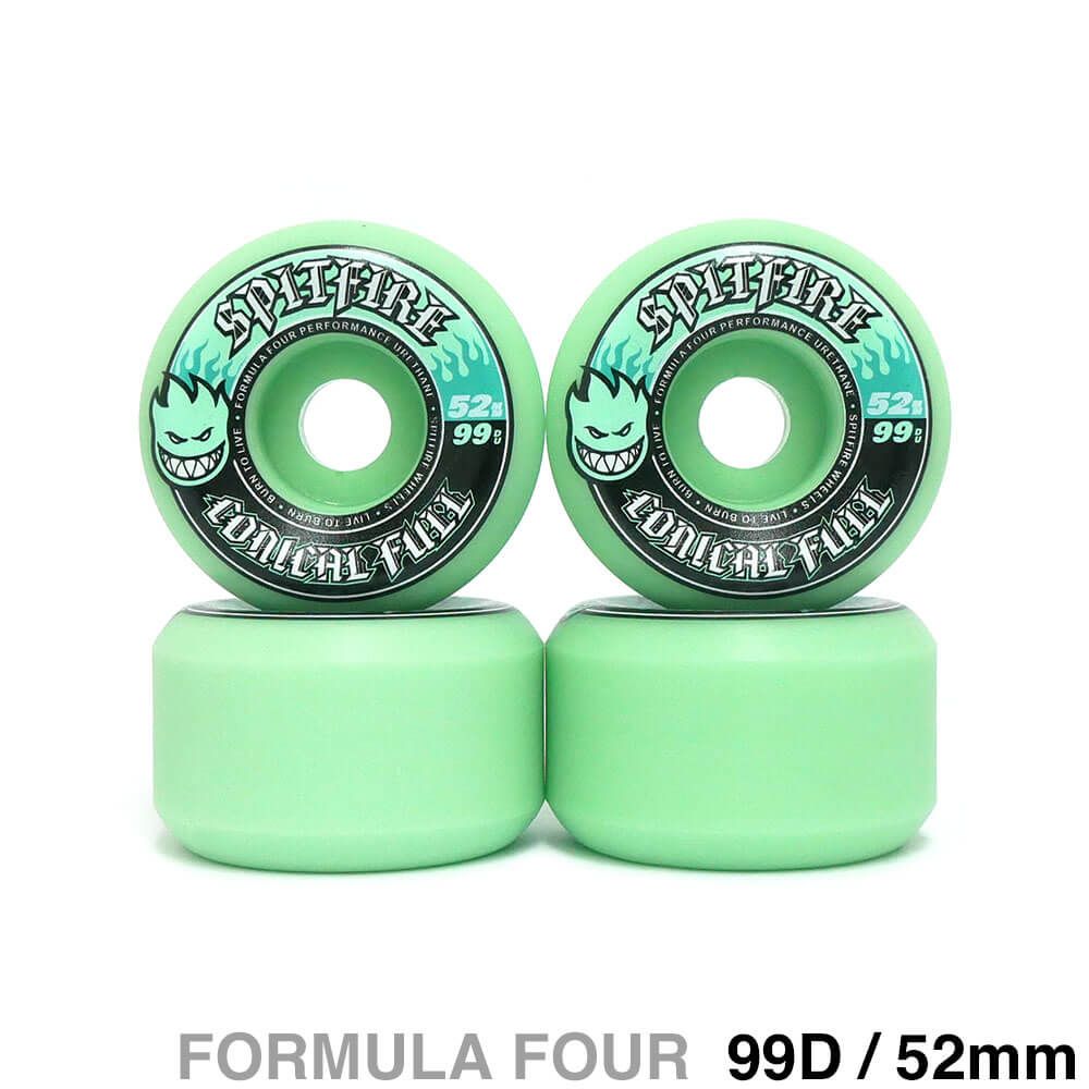 SPITFIRE WHEEL スピットファイヤー ウィール FORMULA FOUR（F4）99D CONICAL FULL ティール 52mm　スケートボード スケボー