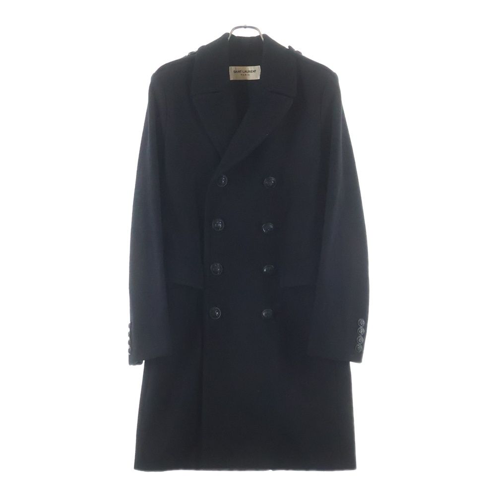 SAINT LAURENT PARIS (サンローランパリ) 碇ボタンダブルブレストチェスターコート ウールコート ブラック 354712 Y980F
