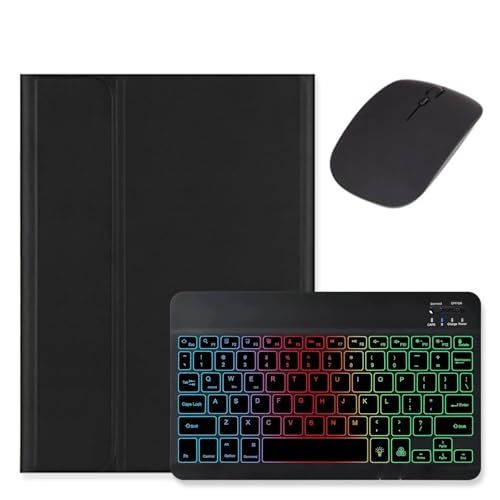 【新品】マウス付き Xiaomi Pad 6S Pro 12.4インチ キーボードケース カラフルバックライト付き お洒落 可愛い カラーキーボード マグネット 分離式 シャオミ pad 6s pro キーボード カバー,黒+黒 459c5445