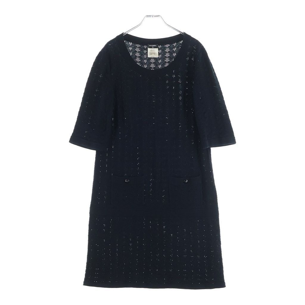 CHANEL (シャネル) ココマークボタン プルオーバー ニット ワンピース