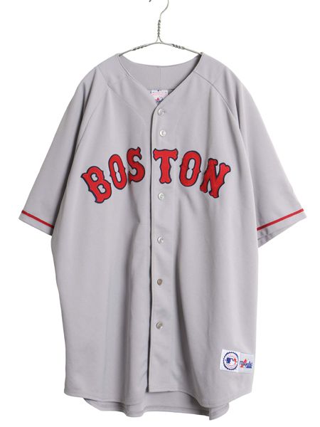【お得なクーポン配布中!】 レッドソックス ベースボール シャツ メンズ XXL / MLB オフィシャル マジェスティック 大リーグ ユニフォーム ゲームシャツ 大きいサイズ