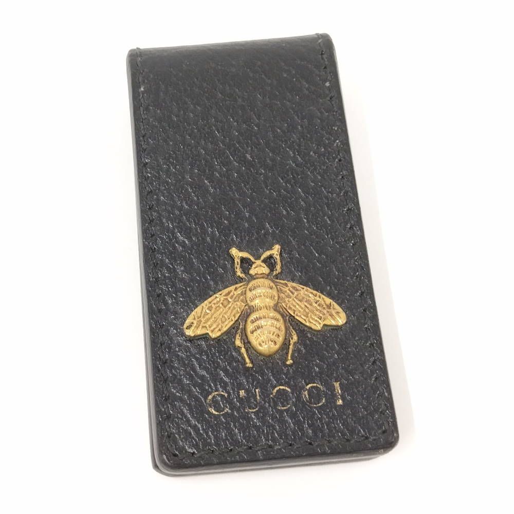 GUCCI マネークリップ アニマリエ レザー ブラック 522914