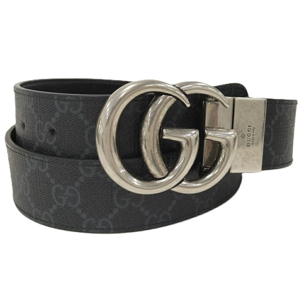 GUCCI リバーシブルベルト PVCコーティング ブラック 627055