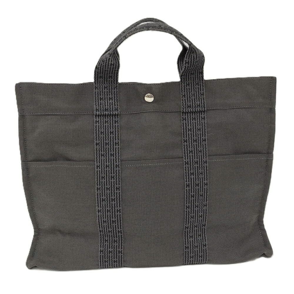 Hermes トートバッグ エールライントート MM グレー キャンバス