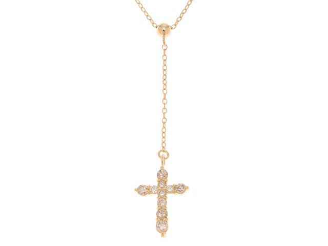 JEWELRY ジュエリー ネックレス K18 ダイヤモンド0.30ct クロス 約1.8ｇ 2141200439035【中古】207