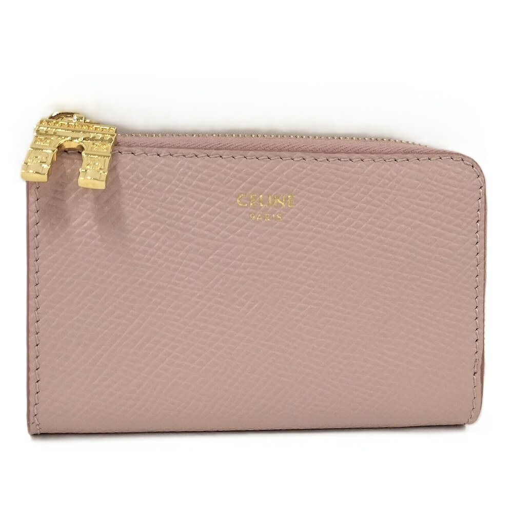 CELINE L字ファスナー コインパース レザー ピンク 10D863CBO