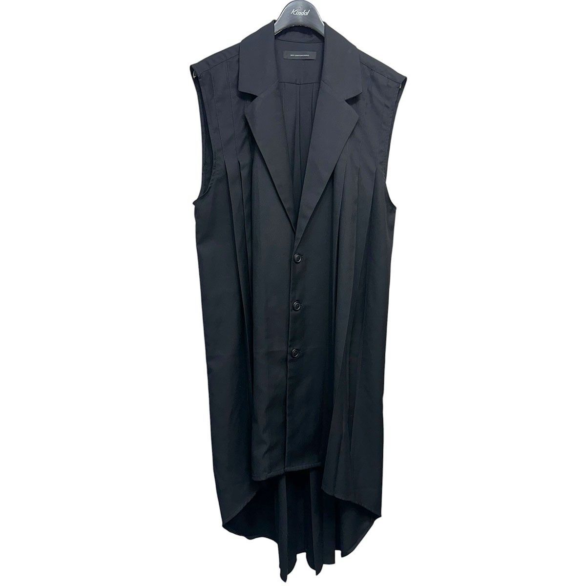 NOT CONVENTIONAL 26SS Wavy Hem Long Gilet ウェイビーヘムロングジレ N26-032-BLK-05 8071000179579