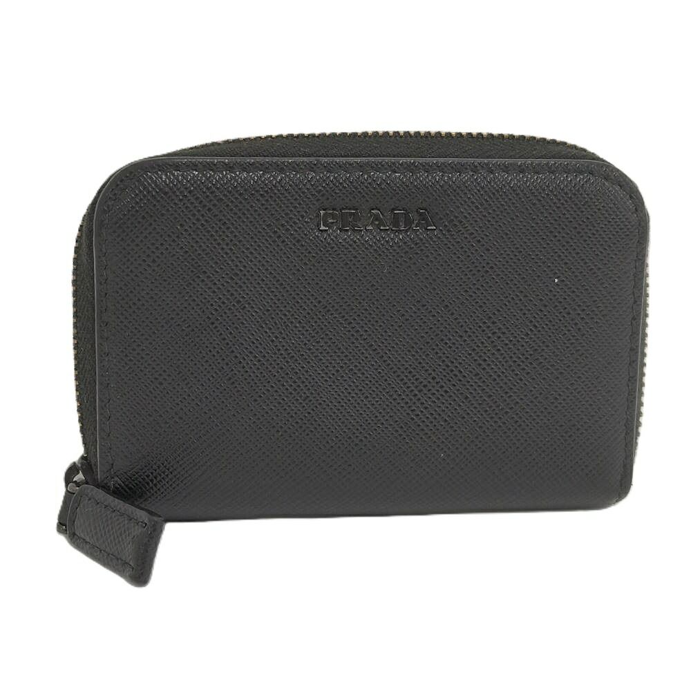 PRADA サフィアーノ ラウンドファスナー コインケース レザー ブラック 20,352円