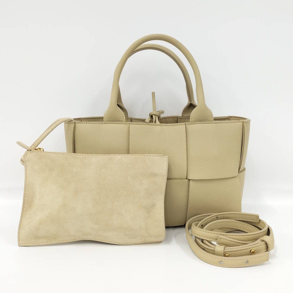 BOTTEGA VENETA トートバッグ アルコ レザー ベージュ 709337