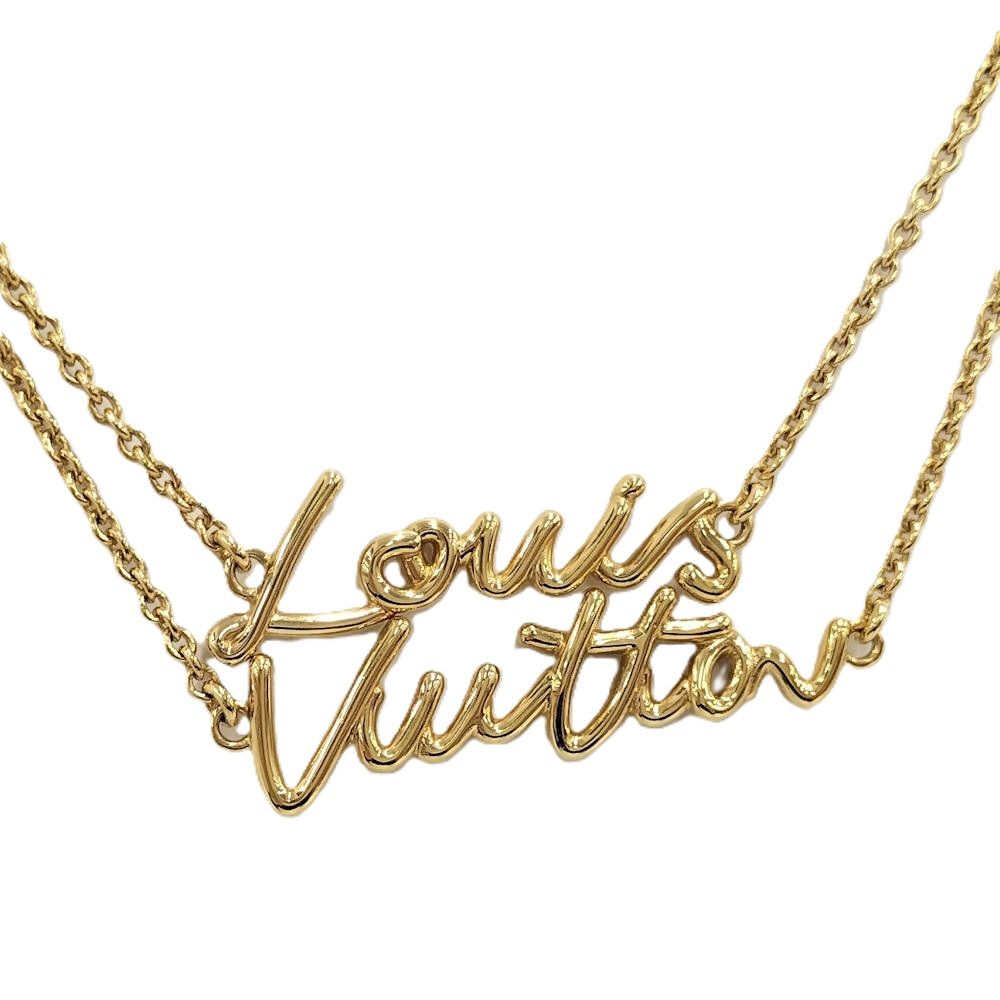 LOUIS VUITTON ネックレス LVスクリプト メッキ ゴールドカラー M03263