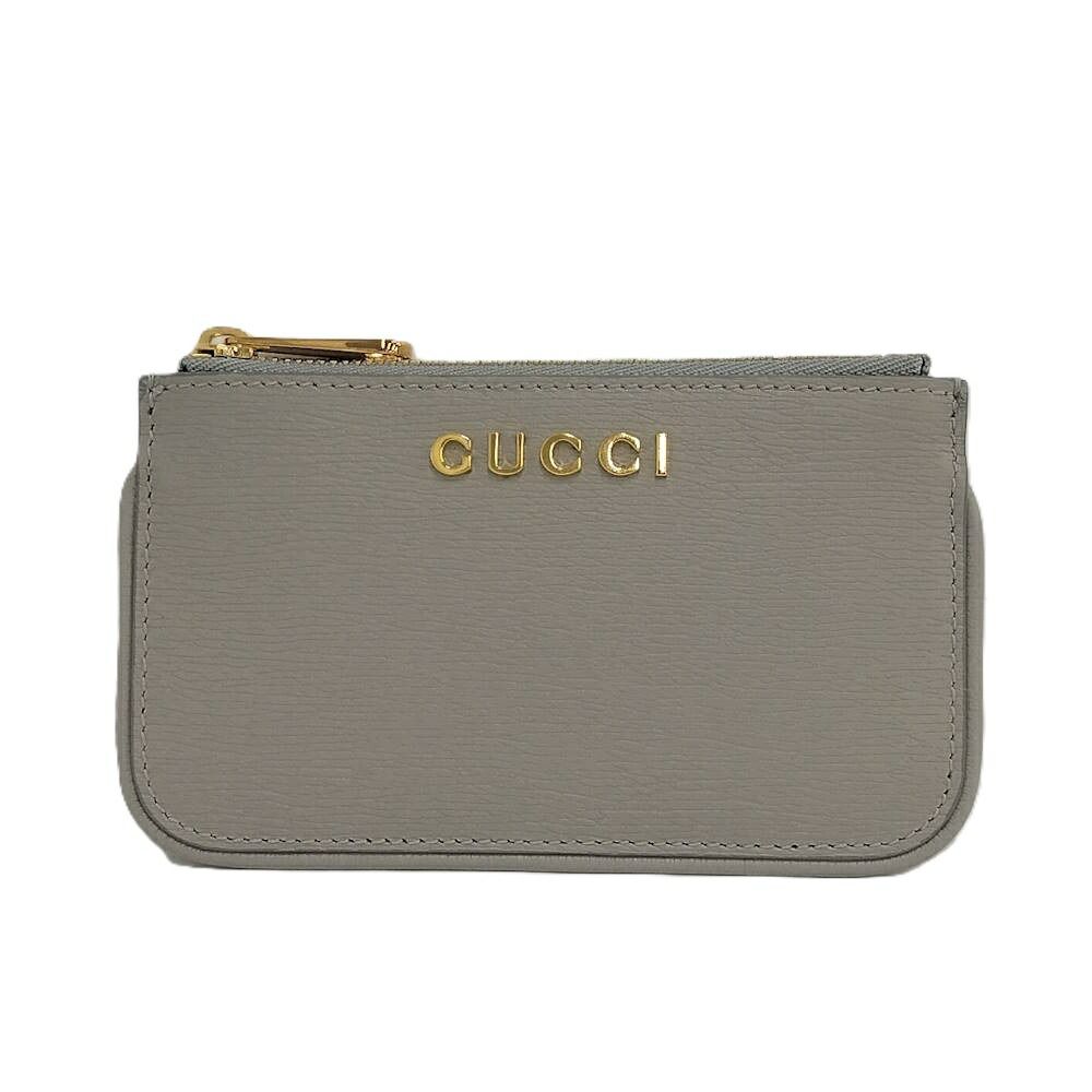 GUCCI コインケース スクリプト レザー グレー 790102