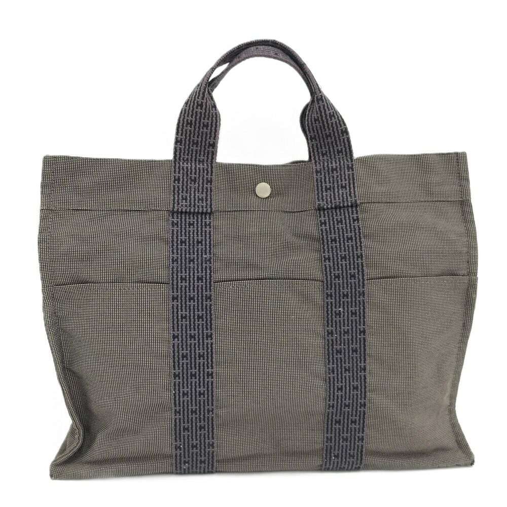 HERMES エールライントートMM トートバッグ キャンバス グレー