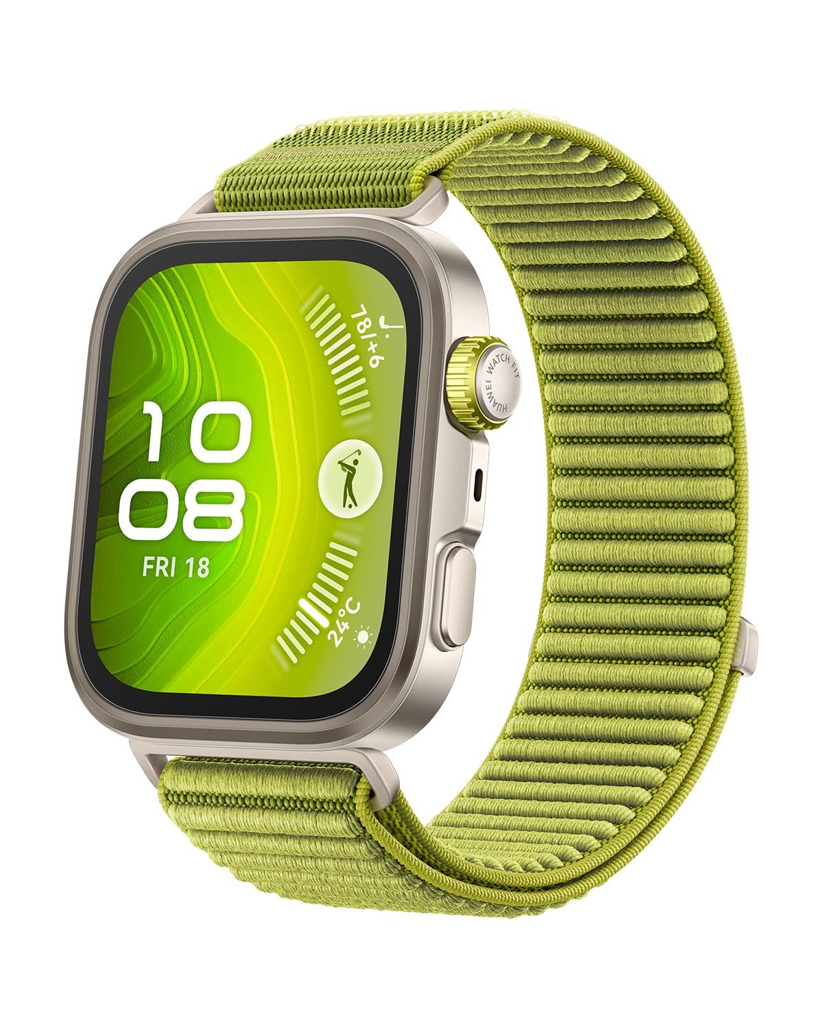 HUAWEI WATCH FIT 4 Pro スマートウォッチ 薄型軽量 ゴルフ機能 アウトドアに適した気圧計と測位システム 1.82インチ3000nitsディスプレイ サファイアガラス チタン合金ベゼル 10日間ロングバッテリー iOS/And [グリーン]