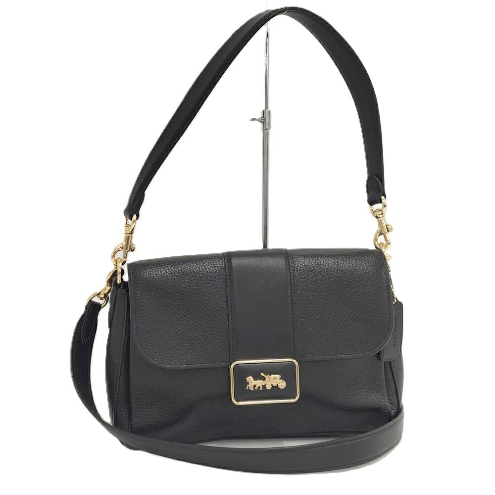 COACH ハンドバッグ レザー ブラック CC068