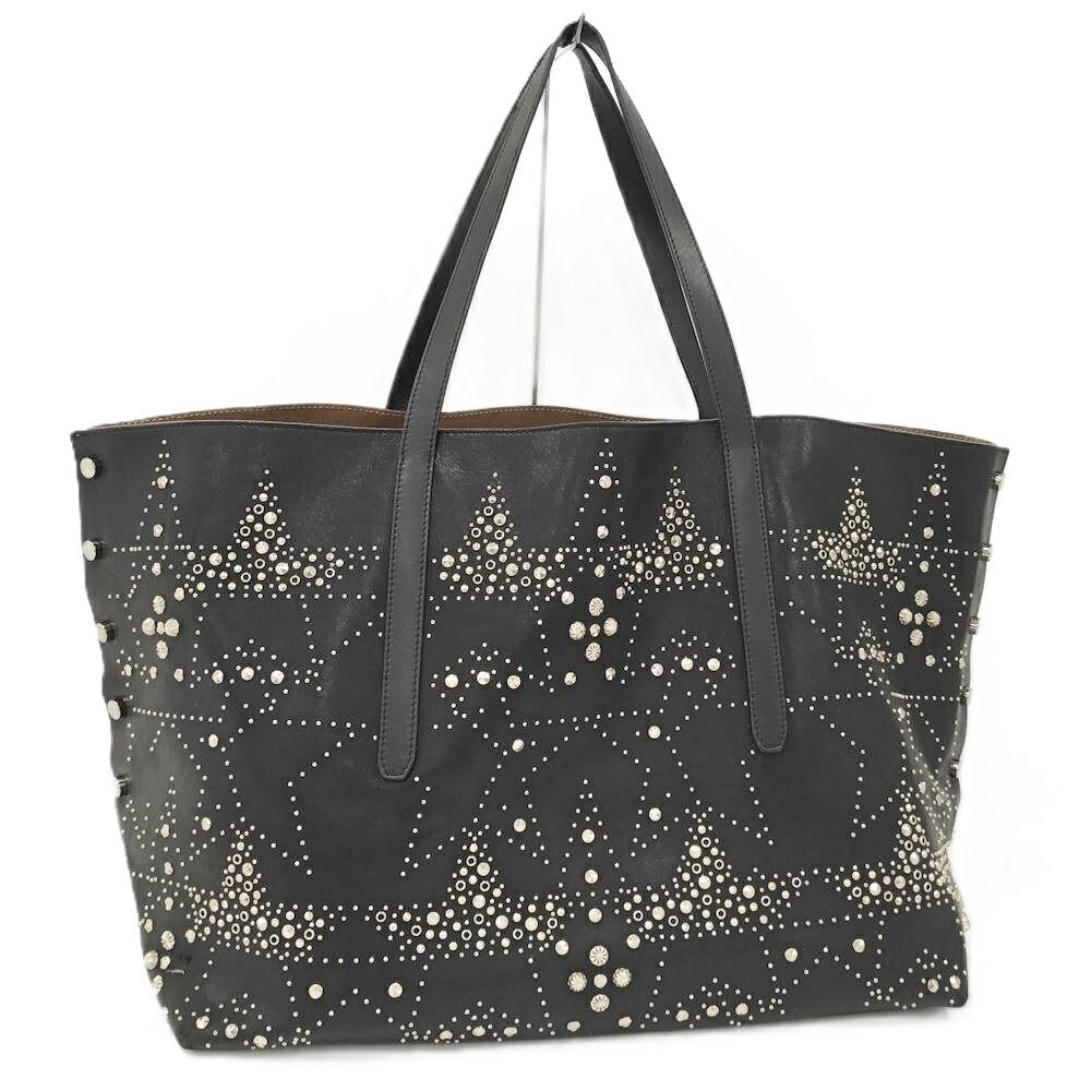 JIMMY CHOO トートバッグ スタッズ レザー ブラック