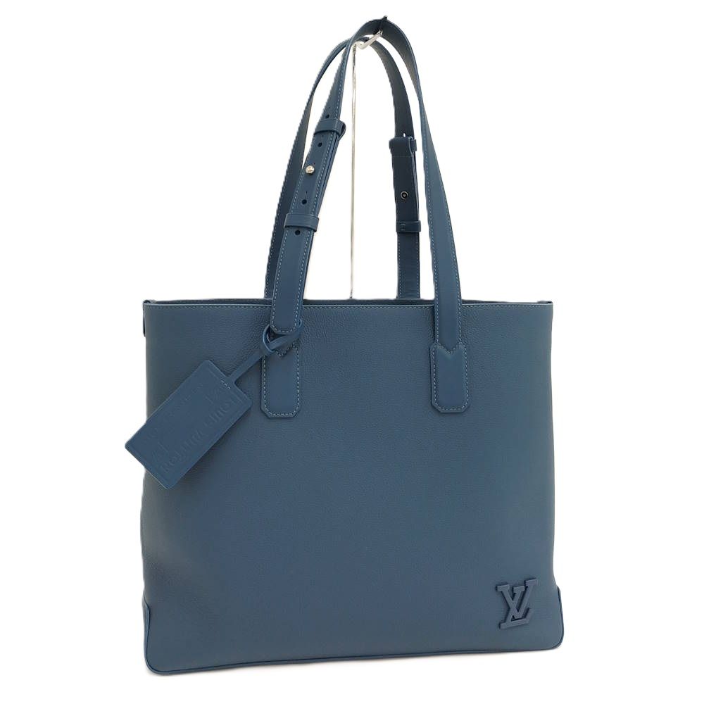LOUIS VUITTON アエログラム ファストライン トートバッグ カウハイドレザー ブルー M23707