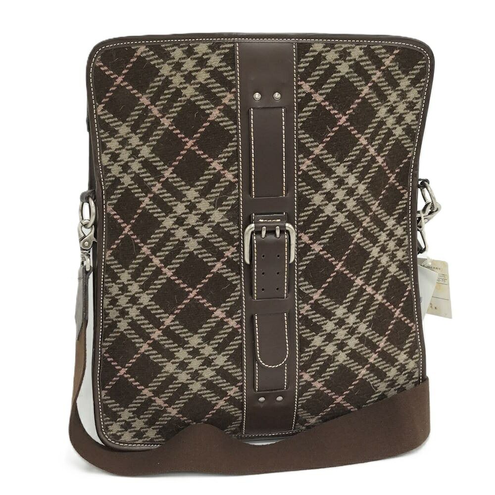 BURBERRY BLUE LABELショルダーバッグ ノバチェック ブラウン フェルト×レザー