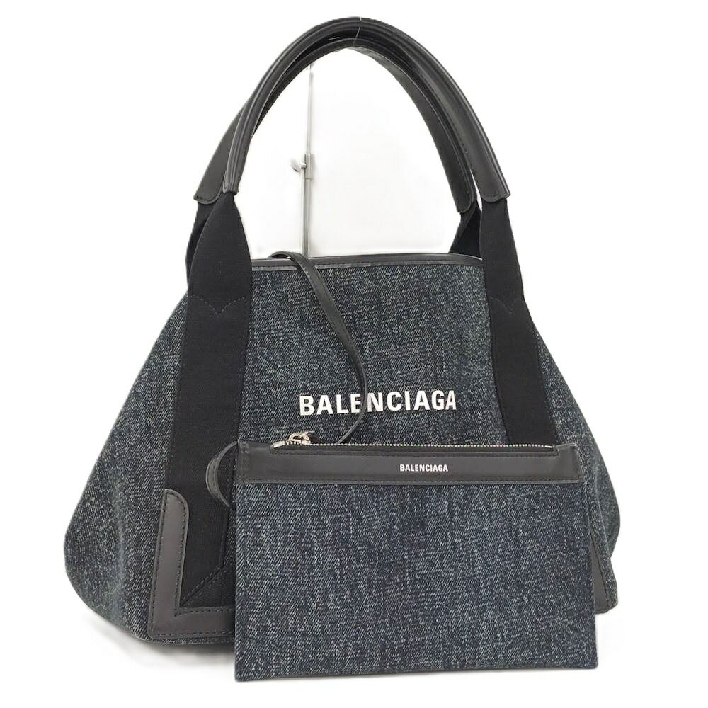 Balenciaga ネイビーカバスS ハンドバッグ ポーチ付き デニム 339933