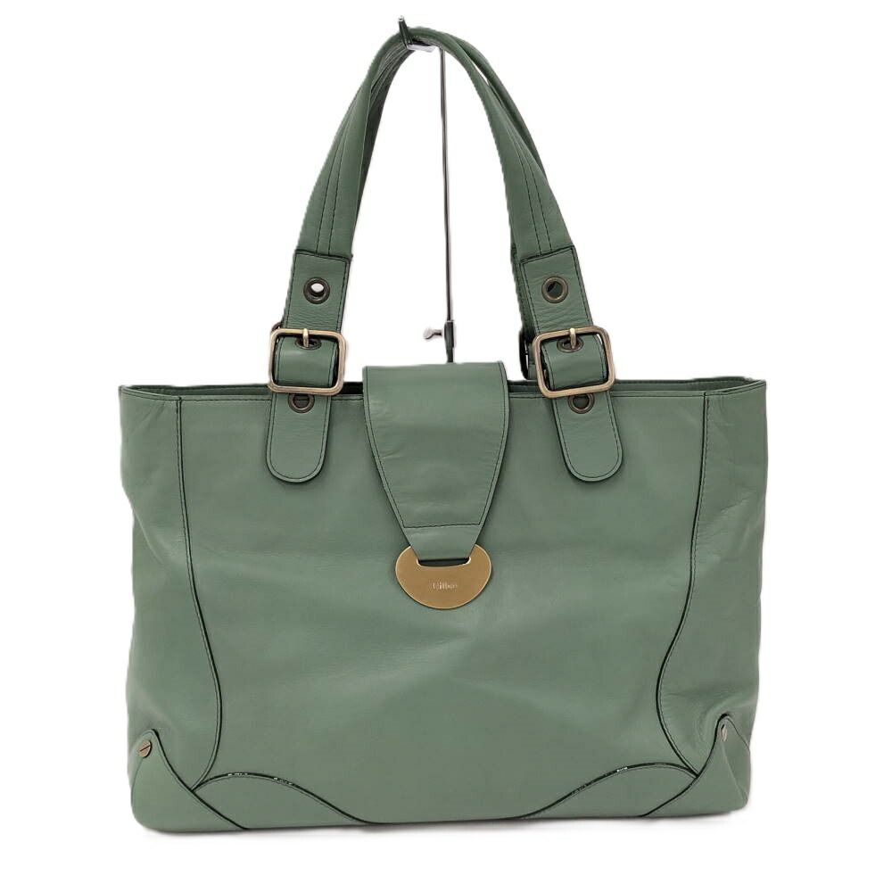 Chloe ハンドバッグ レザー グリーン