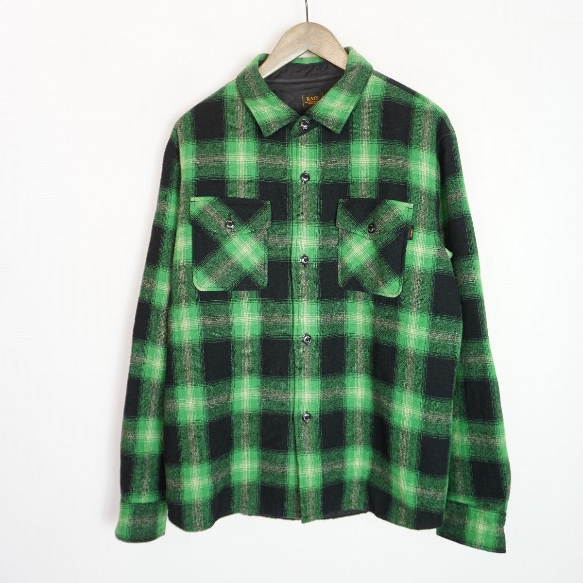 美品 25AW RATS ラッツ WOOL CHECK SHIRT JKT 長袖 チェック ウール