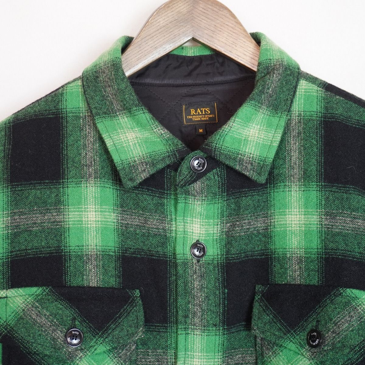 美品 25AW RATS ラッツ WOOL CHECK SHIRT JKT 長袖 チェック ウール