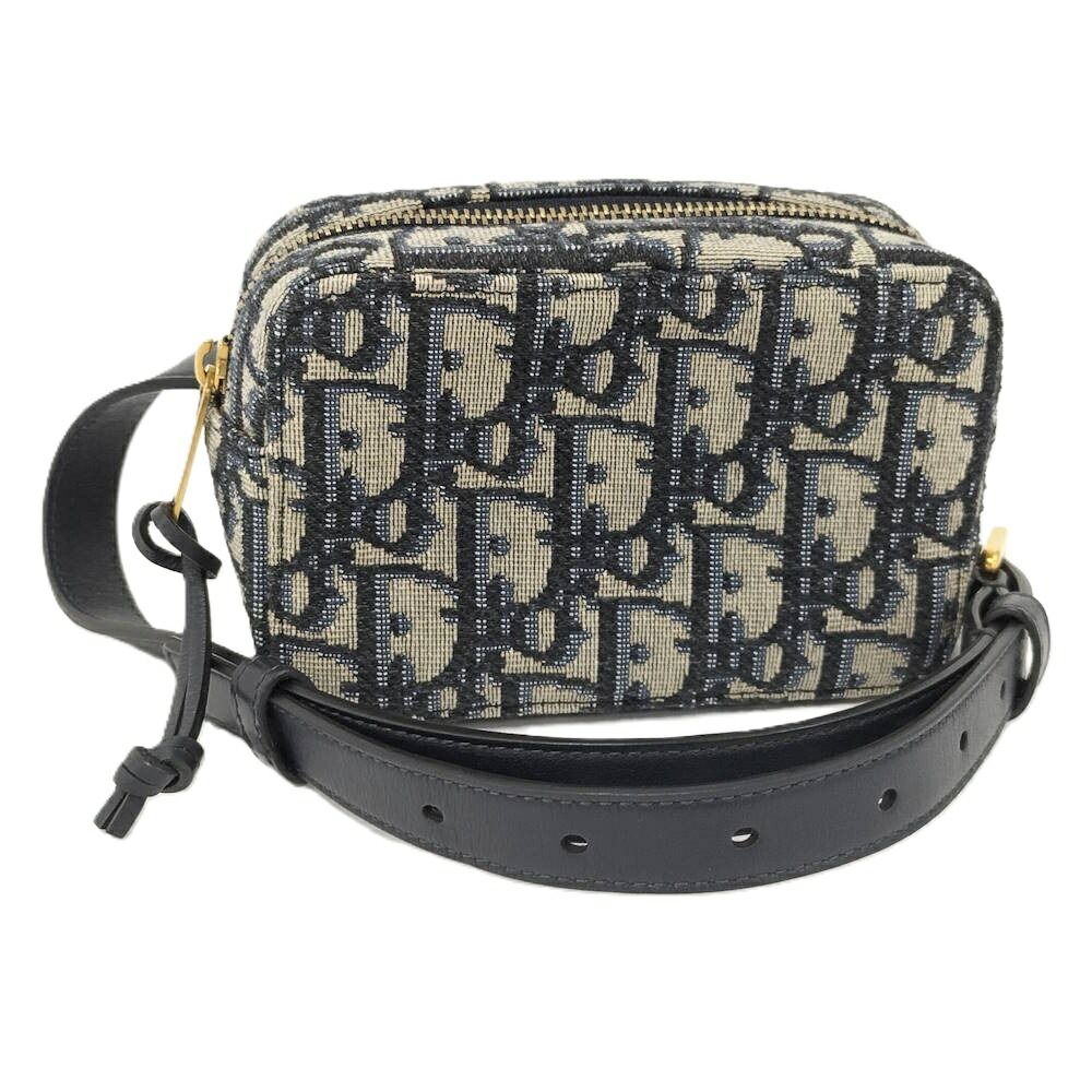 Dior オブリーク ジャカード ウエストバッグ キャンバス ネイビー