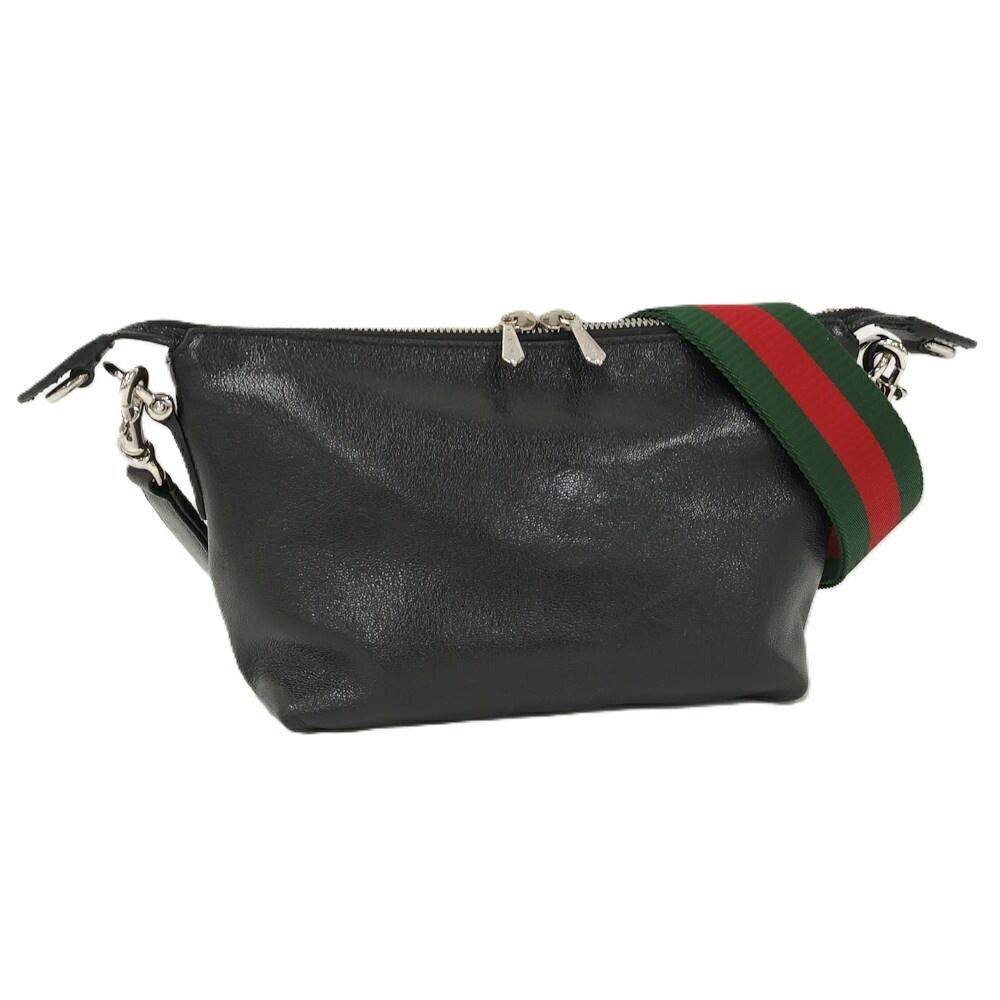 GUCCI ショルダーバッグ ブレラ シェリーライン ブラック レザー 871595