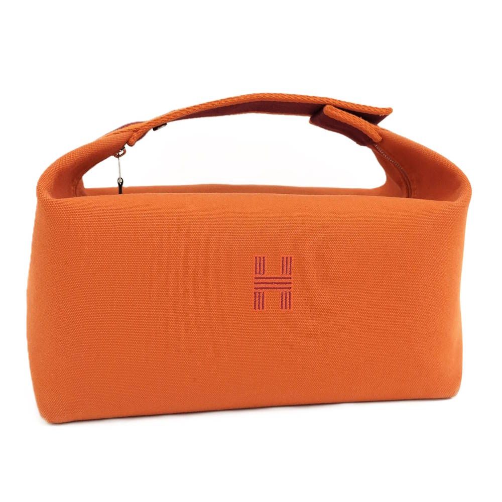 HERMES ブリッドアブラック ポーチ キャンバス オレンジ