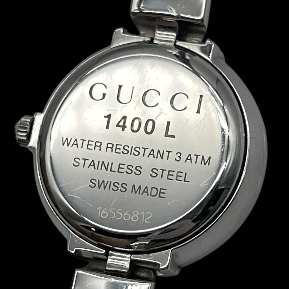 新品電池 稼働品 GUCCI グッチ 1400L MOP シェル文字盤 バングル