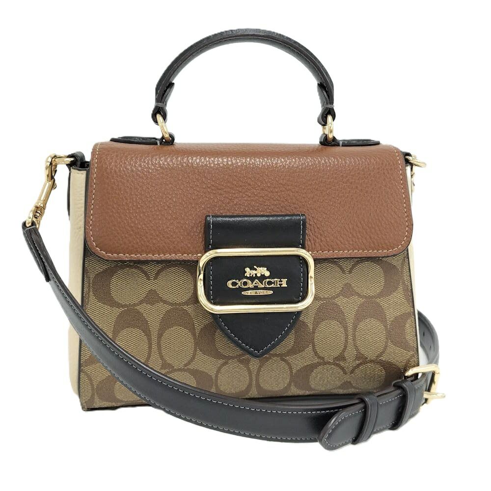 COACH モーガントップハンドル サッチェルカラーブロック シグネチャー CE569 11,689円