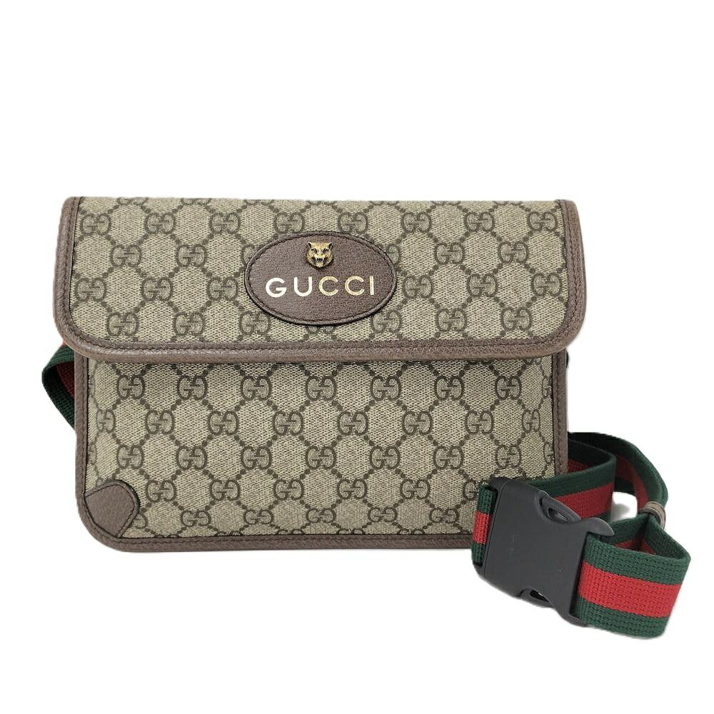 GUCCI ベルトバッグ ボディバッグ GGスプリーム シェリーライン ブラウン 493930