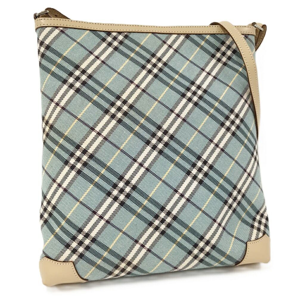 BURBERRY BLUE LABEL ショルダーバッグ キャンバス チェック ライトブルー 水色系