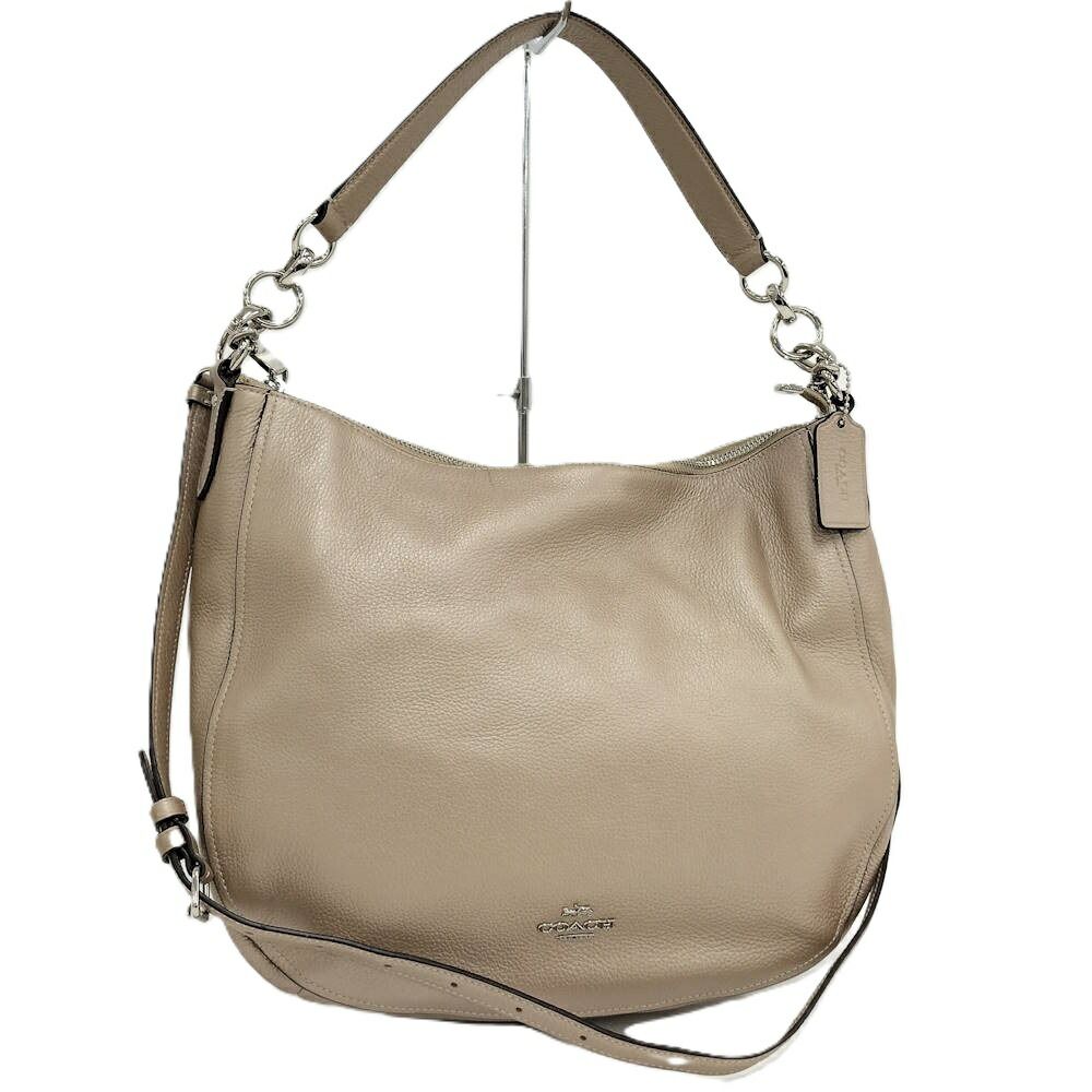 COACH 2WAY ワンショルダーバッグ ベージュ レザー F38051