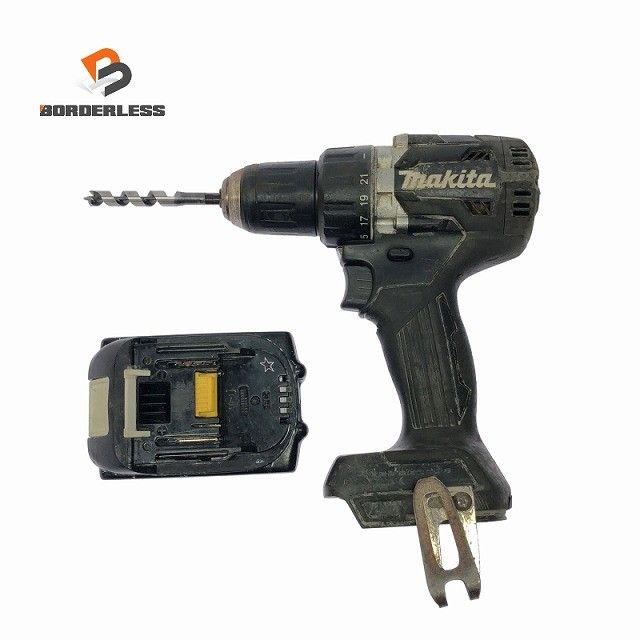 ☆中古品2点※コメント必読☆makita マキタ 18V 6.0Ah 純正リチウムイオンバッテリー BL1860B 訳ありの充電式ドライバドリル DF484D130368