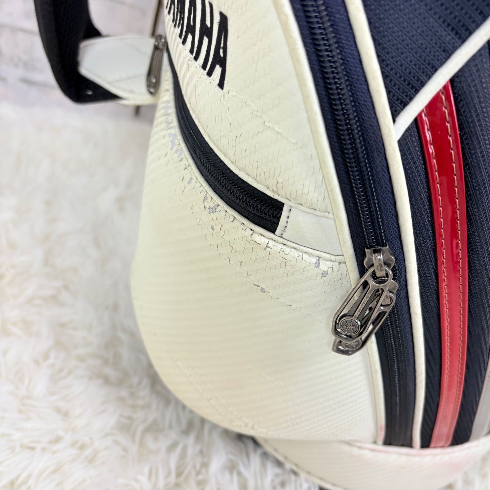 YAMAHA ヤマハ キャディバッグ ゴルフバッグ golf ホワイト 白 - メルカリ