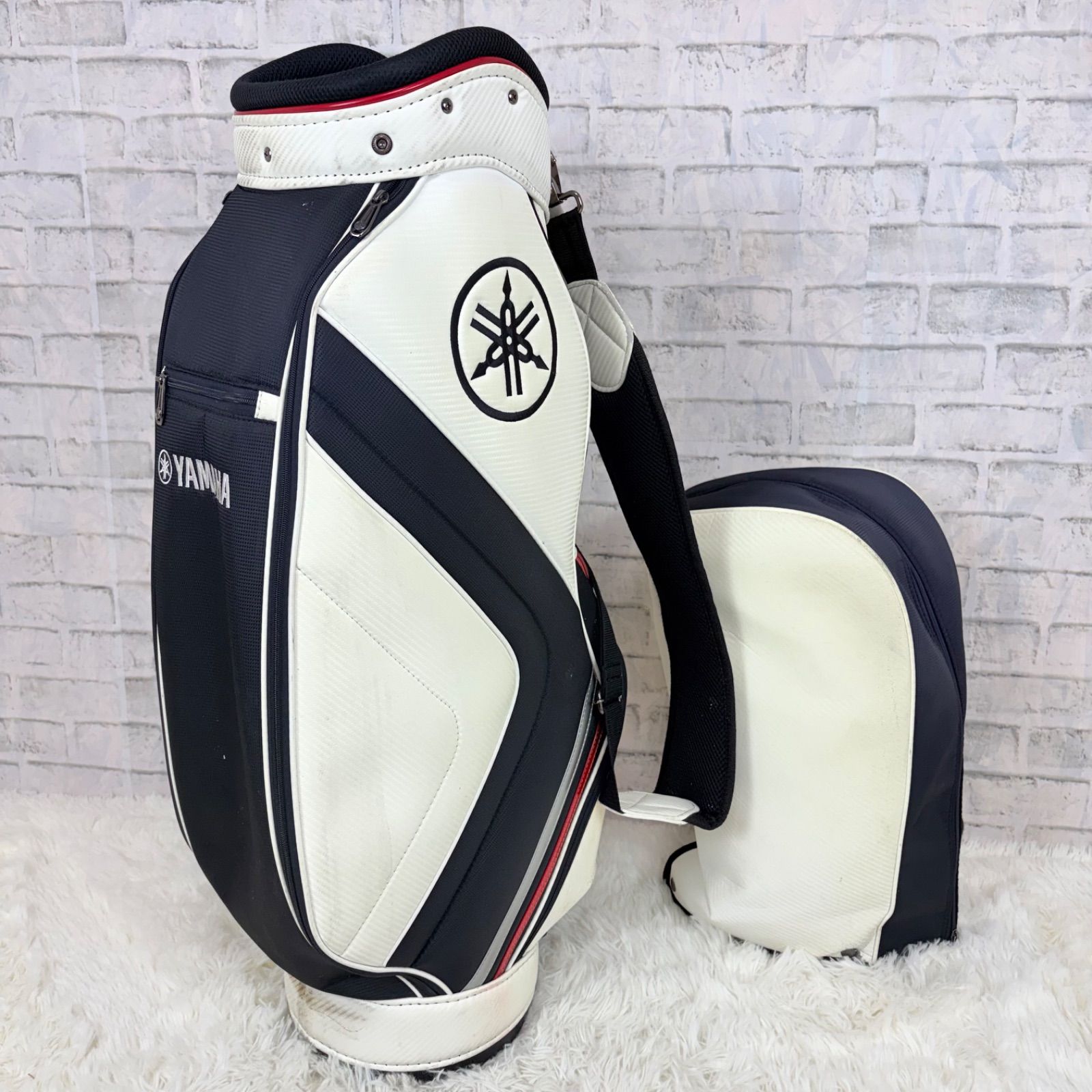 YAMAHA ヤマハ キャディバッグ ゴルフバッグ golf ホワイト 白 - メルカリ