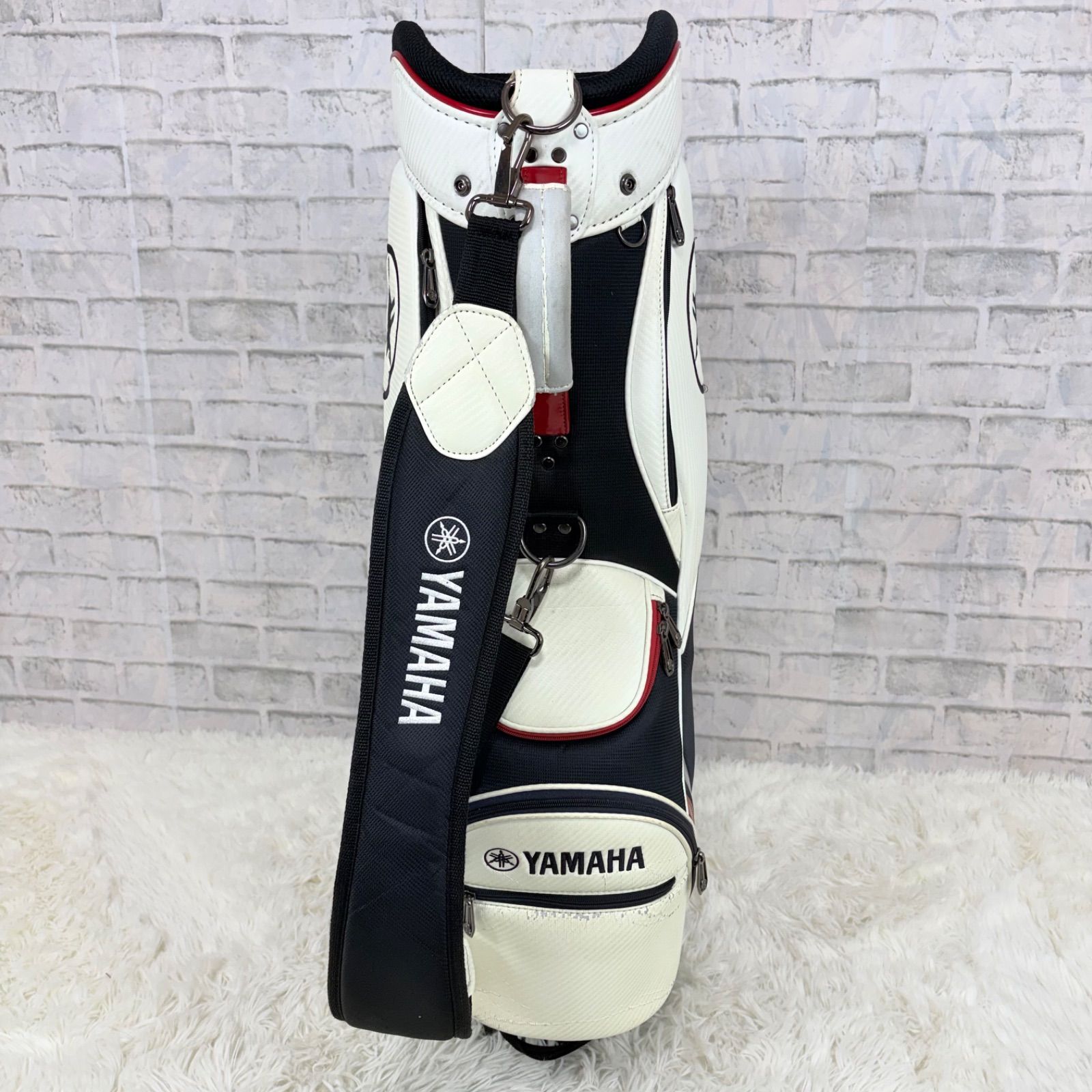 YAMAHA ヤマハ キャディバッグ ゴルフバッグ golf ホワイト 白 - メルカリ