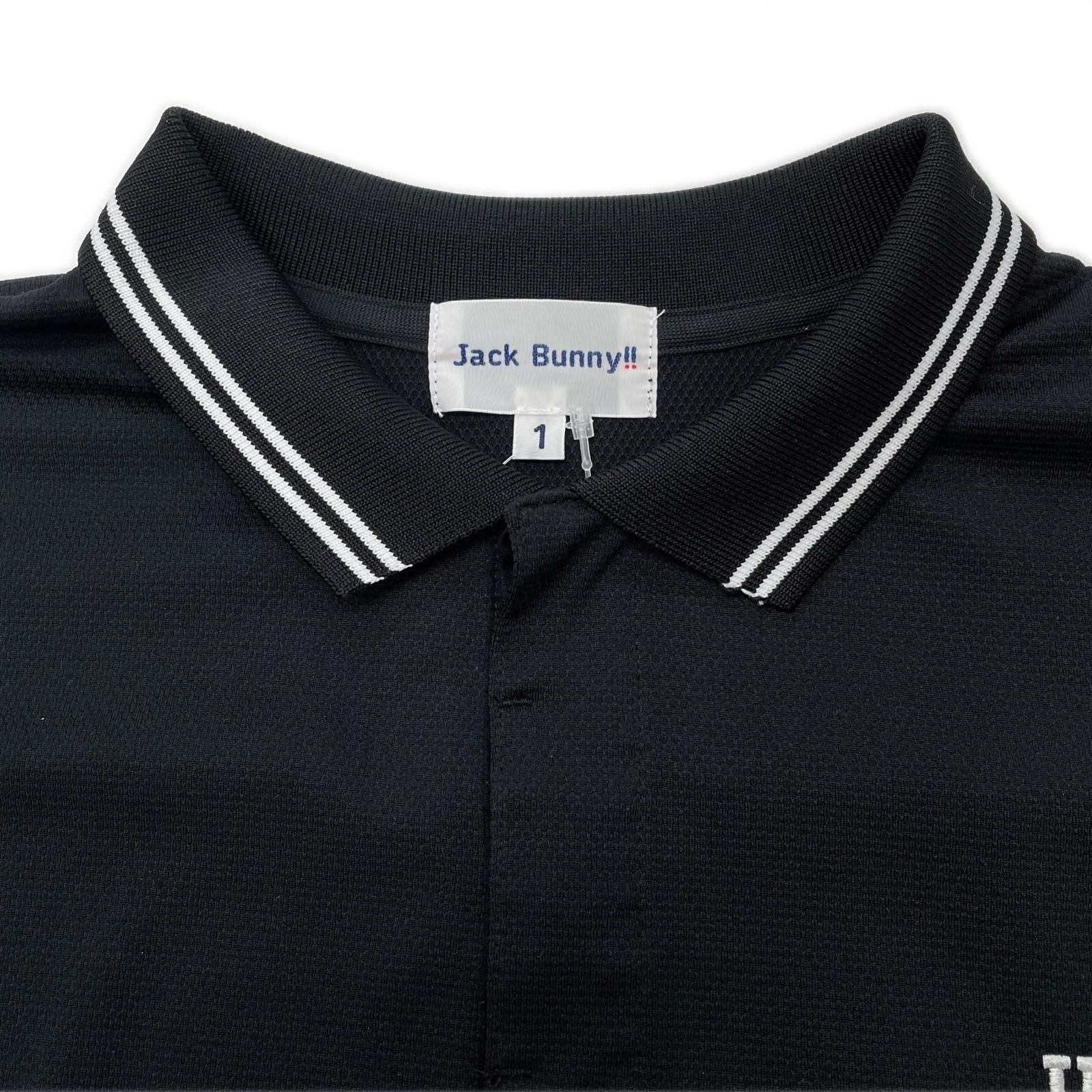 中古 レディース ジャックバニー Jack Bunny!! 半袖ポロシャツ 1(M) ブラック 裏ハニカム鹿の子 幅広